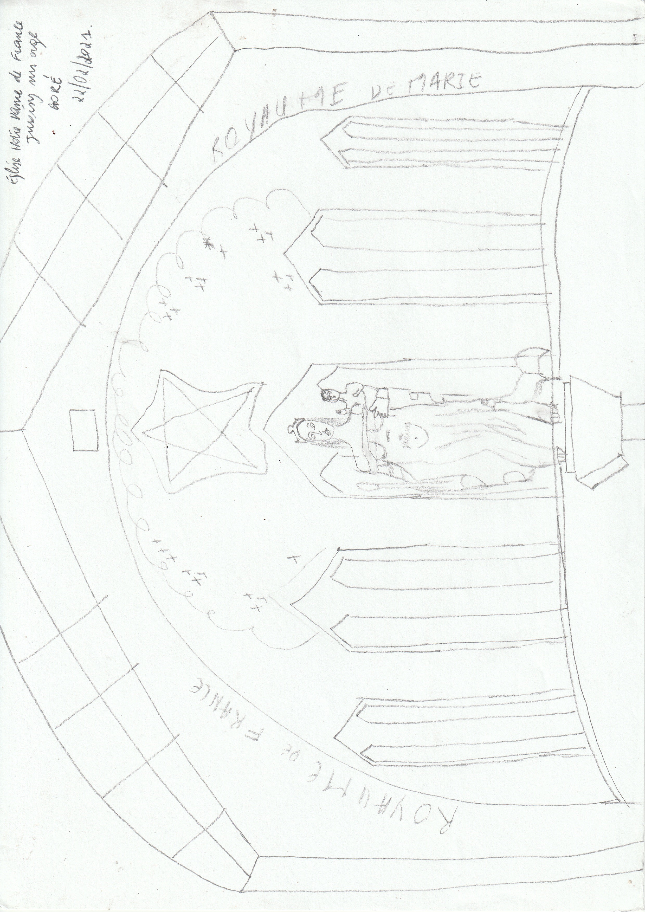 Église Notre-Dame-de-France de Juvisy-sur-Orge, dessin de Goli Gore Gbaka